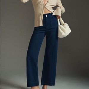 The Colette denim cropped wide-leg by Maeve size 24